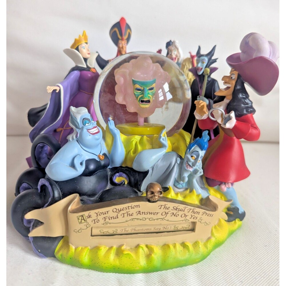 Disney Villains Statue Musical Snow Globe Evil Grim Grinning Ghost Rare 2004
